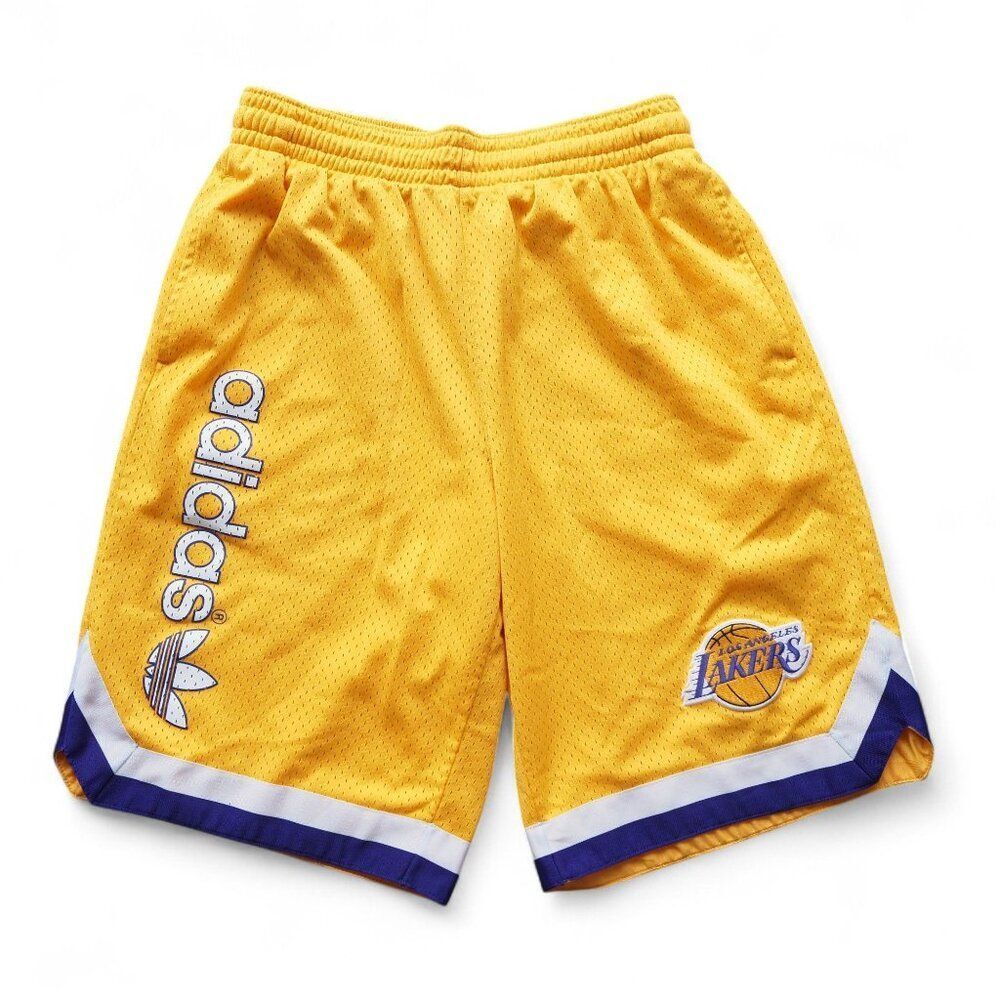 Adidas x Los Angeles Lakers Mesh Basketball Shorts Men's L Yellow /‎ White